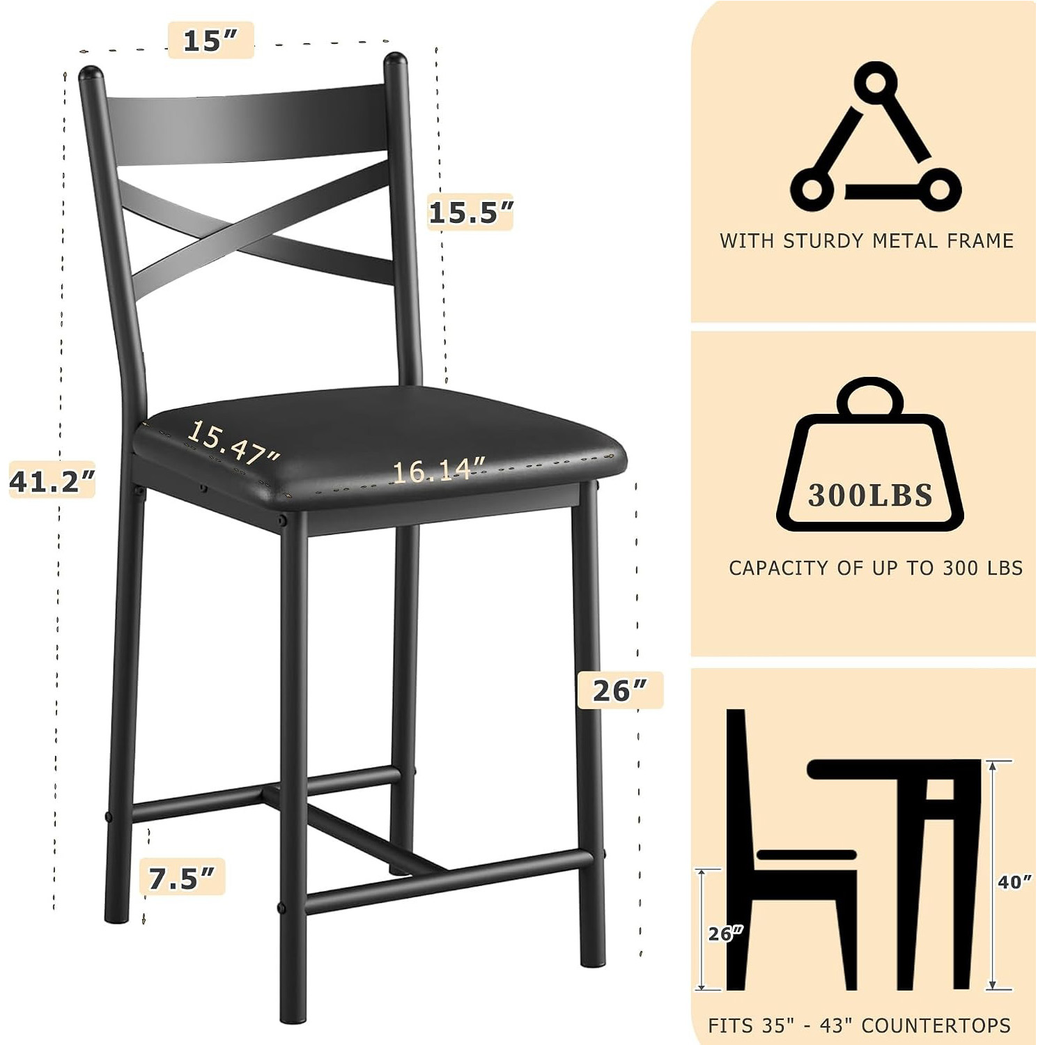 4 tabourets de bar de 26 pouce - Home Bar Lounge avis et prix